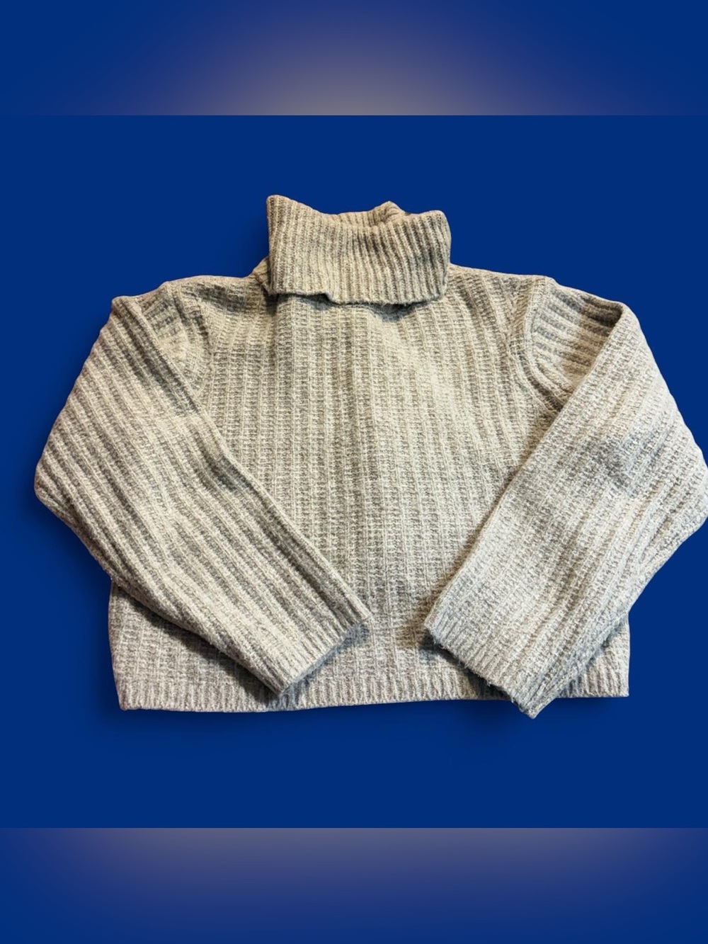 Universal Thread Ribbed Turtleneck Sweater - Light Beige Heather